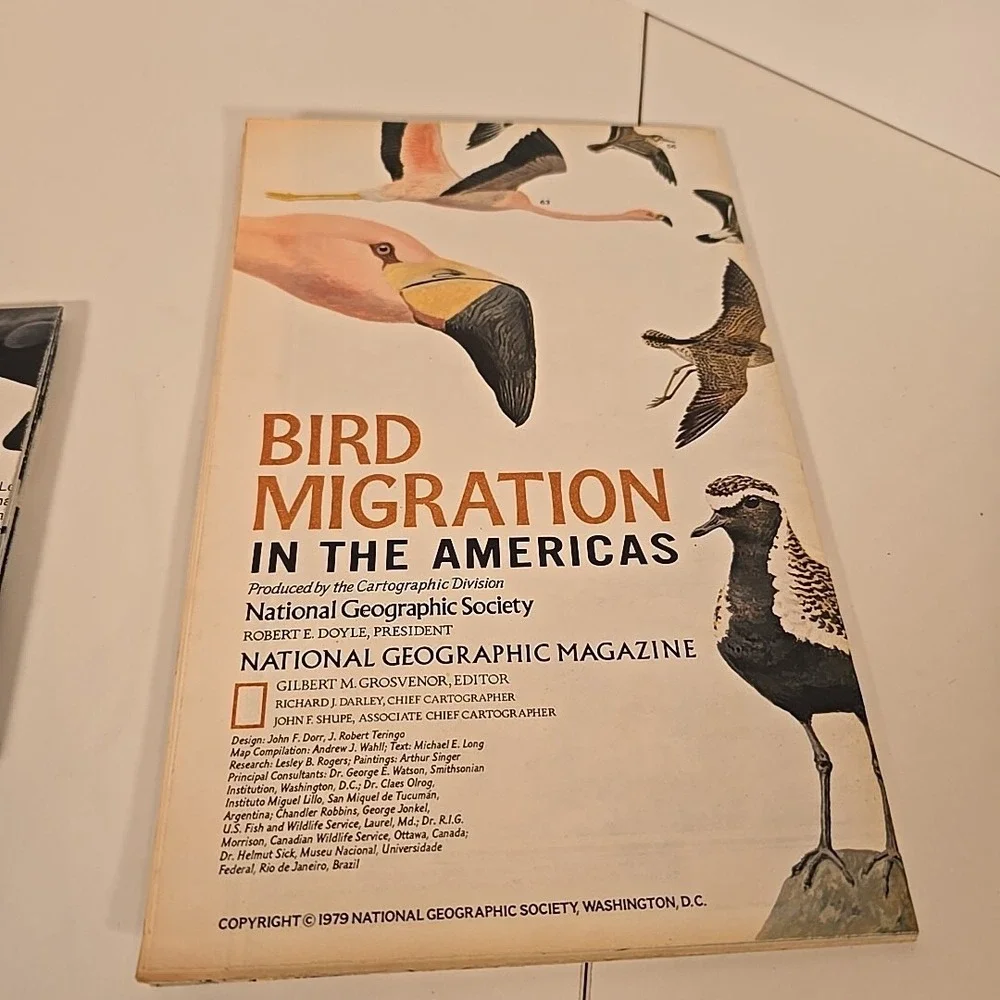 National Geographic Aug 79 Map Bird Migration In The‎ Americas & Whales Of World